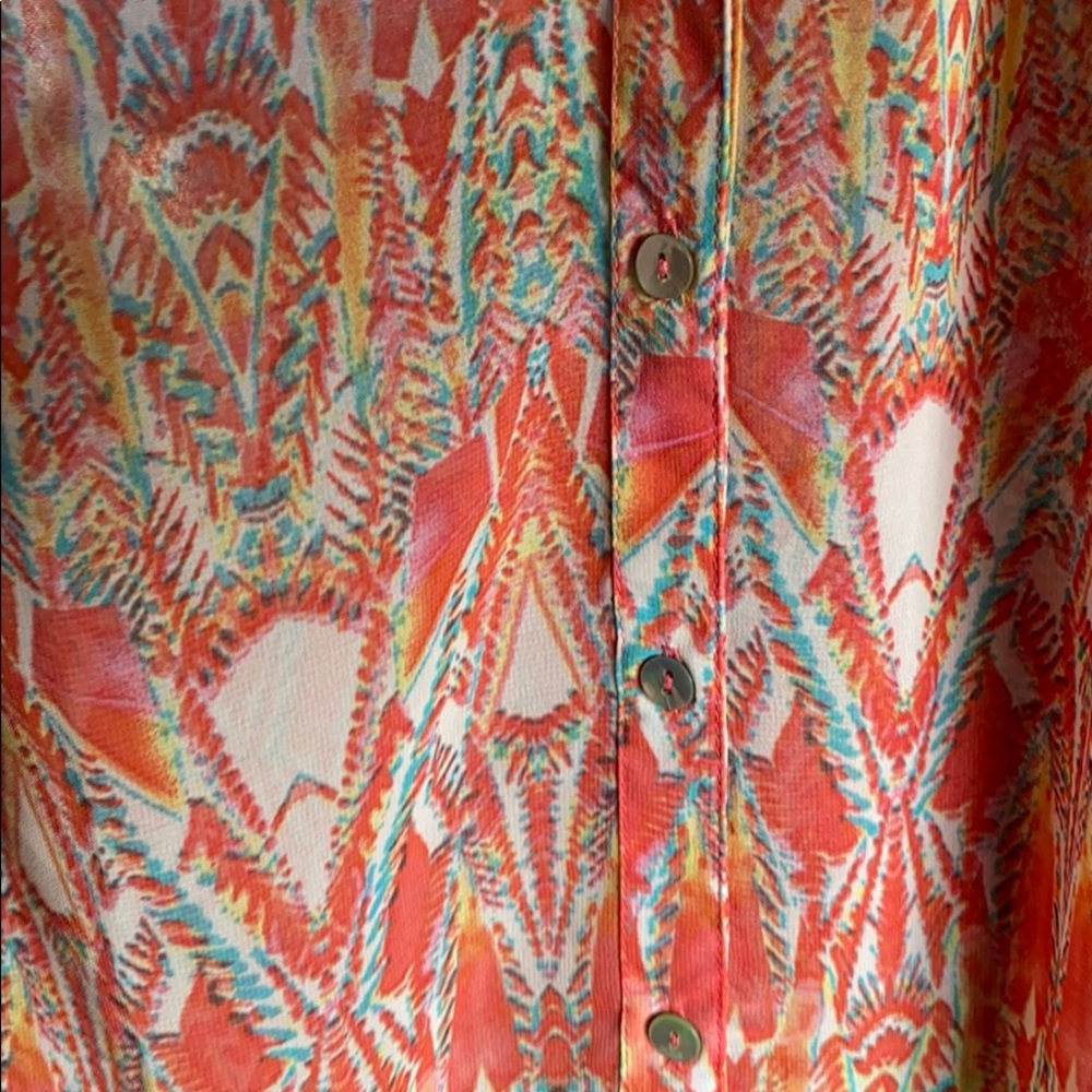 Size Medium Bright Patterned Blouse - image 2